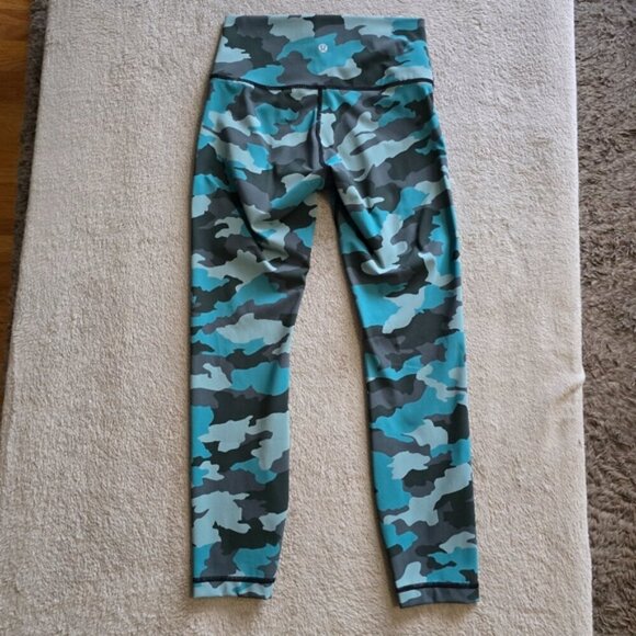 Lululemon Wunder Under High-Rise 25" Heritage 365 Camo Tidewater Teal Multi - Picture 5 of 12